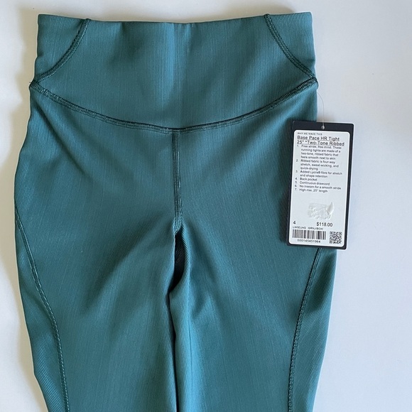 NWT Lululemon Base Pace HR Tight 25" *Two-Tone Ribbed Size 4 - Picture 5 of 10